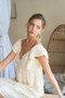 ADORA Tie Back V-Neck Ruffle Sleeve Dress