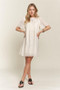 ADORA Ruffled Eyelet Round Neck Dress