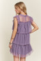ADORA Layered Ruffled Cap Sleeve Mesh Dress