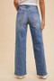 Annie Wear Decorative Seams Wide Leg Jeans