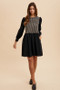 Annie Wear Tie Back Plaid Round Neck Mini Dress