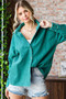 First Love Washed Corduroy Button Down Long Sleeve Shirt