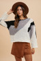 Annie Wear Color Block Drop Shoulder Sweater