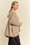 Davi & Dani Ribbed Side Slit V-Neck Sweater