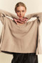 Davi & Dani Ribbed Side Slit V-Neck Sweater