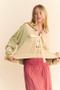 Davi & Dani Lace Up Exposed Seam French Terry Top