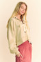 Davi & Dani Lace Up Exposed Seam French Terry Top