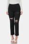 Zenana Distressed Raw Hem Cropped Jeans