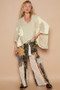 POL High-Low Contrast V-Neck Top