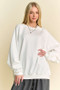 Davi & Dani Round Neck Raglan Sleeve Sweatshirt