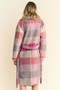 Davi & Dani Tied Color Block Collared Neck Coat