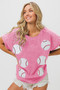 BiBi Sequin Baseball Short Sleeve T-Shirt
