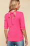 Haptics Tied Back Mock Neck Half Sleeve Knit Top