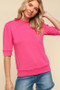 Haptics Tied Back Mock Neck Half Sleeve Knit Top