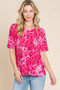 BOMBOM Leopard V-Neck Short Sleeve T-Shirt