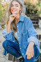 And The Why Button Down Corduroy Contrast Texture Long Sleeve Shacket