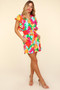 Haptics Abstract Floral Smocked Waist Romper