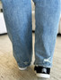 Judy Blue Full Size Mid Rise Distressed Straight Jeans