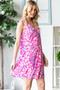Heimish Full Size Floral V-Neck Tank Dress with Pockets