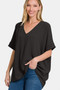 Zenana Full Size V-Neck Short Sleeve Top