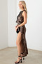 Mustard Seed Metallic Shiny Sequins Back Ribbon Bubble Top