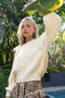 POL Cable Knit Cutout Long Sleeve Sweater