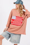 SAGE + FIG Full Size American Flag Patch Drop Shoulder T-Shirt