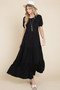 BOMBOM Short Sleeve Tiered Maxi Dress