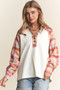 J.NNA Plaid Contrast Button Down Henley Top