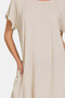 Zenana Fringe Edge High Low Flowy Dress with Pockets