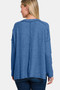 Zenana Full Size Exposed Seam Brushed Round Neck Sweater
