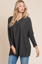 BOMBOM Checkered Long Sleeve V-Neck T-Shirt