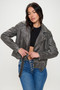 Coalition LA Zip Up Biker Jacket with Belt