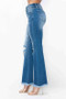 bytos Full Size Raw Hem Distressed High Rise Bootcut Jeans
