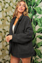 BiBi Single-Breasted Washed Fleece Jacket