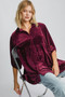 Umgee Full Size Polka Dot Button Up Half Sleeve Shirt