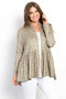 Be Stage Full Size Peplum Leopard Open Front Long Sleeve Cardigan