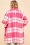 Davi & Dani Plaid Open Front Drop Shoulder Longline Coat