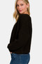 Zenana Open Front Drop Shoulder Sweater Cardigan