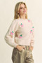Davi & Dani Crochet Strawberry Round Neck Sweater