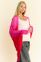 Davi & Dani Openwork Contrast Open Front Cardigan