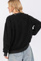 SAGE + FIG USA Letter Patch Round Neck Sweatshirt