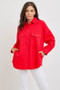 RISEN Button Down Long Sleeve Denim Shacket with Chest Pockets