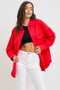 RISEN Button Down Long Sleeve Denim Shacket with Chest Pockets