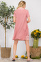 Celeste Full Size Decor Button Short Sleeve Dress with Pockets Plus Size