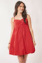 Davi & Dani Textured Sweetheart Neckline Bubble Hem Dress