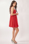 Davi & Dani Textured Sweetheart Neckline Bubble Hem Dress