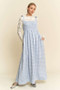 Davi & Dani Plaid Smocking Sleeveless Maxi Dress