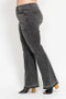 Judy Blue Full Size Mid Rise Tummy Control Washed Gray Release Hem Flare Jeans Plus Size