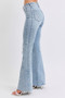 Judy Blue Full Size Mid Rise Rhinestone Side Panel Detail Flare Jeans Plus Size